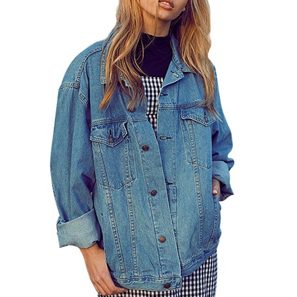 ✦🎉HP🎉NEW Boyfriend Long Sleeve Loose Jean Jacket - Picture 6 of 8